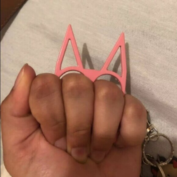 Pink Cat Self Defense Keychain Metal - Picture 6 of 6